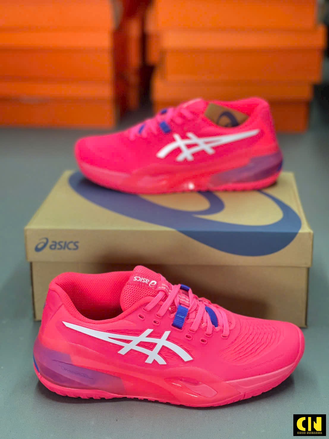 Giày Pickleball Asics Gel-Resolution X Pink Blue Full Box Giày Pickleball Asics Gel-Resolution X Pink Blue Full Box
