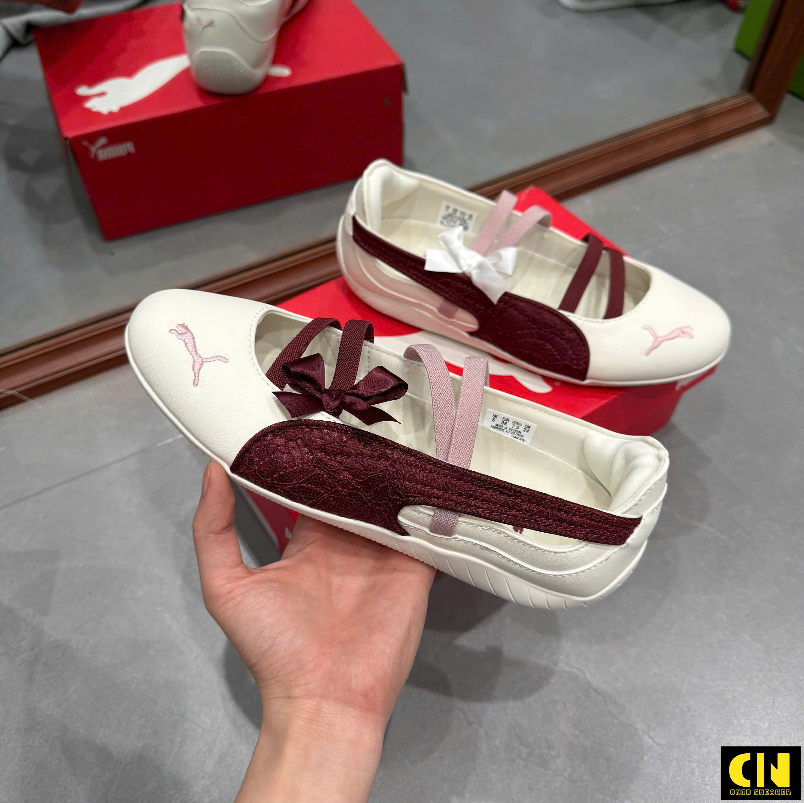 Giày Puma Speedcat Cổ Thấp Dáng Búp Bê Phối Ren Cao Cấp Giày Puma Speedcat Cổ Thấp Dáng Búp Bê Phối Ren Cao Cấp