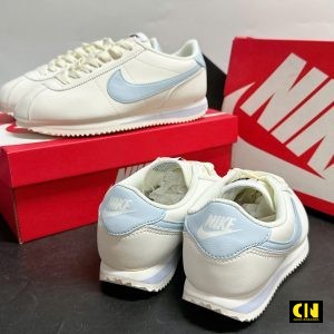 Giay Sneaker Nike Cortez Ban Da Mem Xin Mau Trang Xanh Pastel Giày Sneaker Nike Cortez Bản Da Mềm Xịn Màu Trắng Xanh Pastel