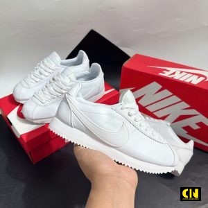 Giay Sneaker Nike Cortez Da Tron Full Trang Giày Sneaker Nike Cortez Da Trơn Full Trắng