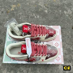 Giay Sneaker Thoi Trang Nike Dunk Low Lv Red Monogram Ke Do Giày Sneaker Thời Trang Nike Dunk Low LV Red Monogram Kẻ Đỏ