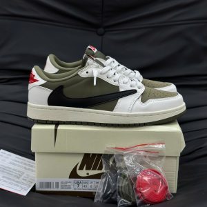 Giay Sneaker Travis Scott Olive Ban Da Lon Giày Sneaker Travis Scott Olive Bản Da Lộn