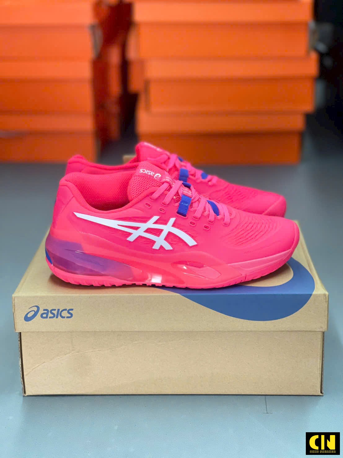 Giày Tennis Asics Màu Hồng Phối Xanh Giày Tennis Asics Màu Hồng Phối Xanh