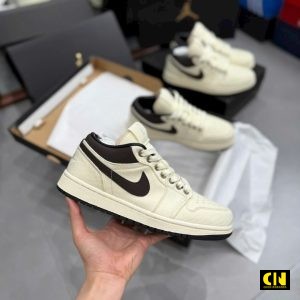 Giay The Thao Nike Air Jordan 1 Low Premium Ivory Brown Giày Thể Thao Nike Air Jordan 1 Low Premium Ivory Brown