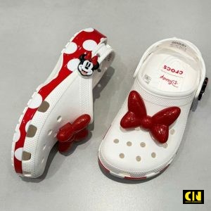 Dep Clog Nu Crocs Disney Minnie Mouse Trang Do Hoa Dép Clog Nữ Crocs Disney Minnie Mouse Trắng Đỏ Họa