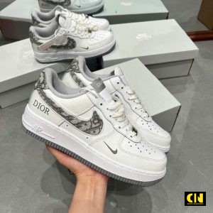 Giay Casual Nike Af1 Dior Denim White Grey Giày Casual Nike AF1 Dior Denim White Grey
