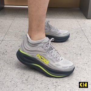 Giay Chay Bo Hoka Bondi 9 Ban Xam Stardust Vang Giày Chạy Bộ Hoka Bondi 9 Bản Xám Stardust Vàng