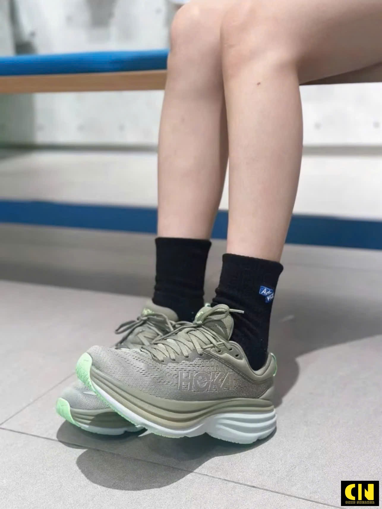 Giày Chạy Bộ Hoka One One Bondi 8 Olive Haze Mercury Xanh Rêu Giày Chạy Bộ Hoka One One Bondi 8 Olive Haze Mercury Xanh Rêu