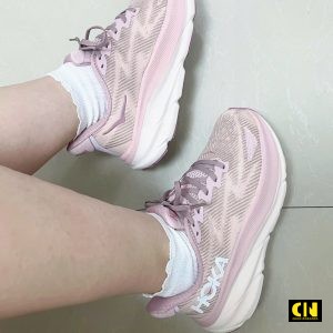 Giay Chay Bo Nu Hoka Clifton 9 Mau Hong Phan Giày Chạy Bộ Nữ Hoka Clifton 9 Màu Hồng Phấn