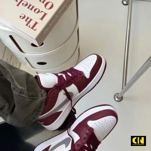 Giay Co Thap Nike Air Jordan 1 Low Do Do Phoi Trang Xam Giày Cổ Thấp Nike Air Jordan 1 Low Đỏ Đô Phối Trắng Xám