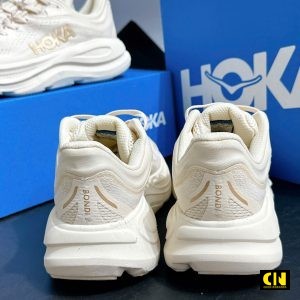 Giay Hoka Bondi 9 Mau Trang Kem Giày HOKA Bondi 9 Màu Trắng Kem