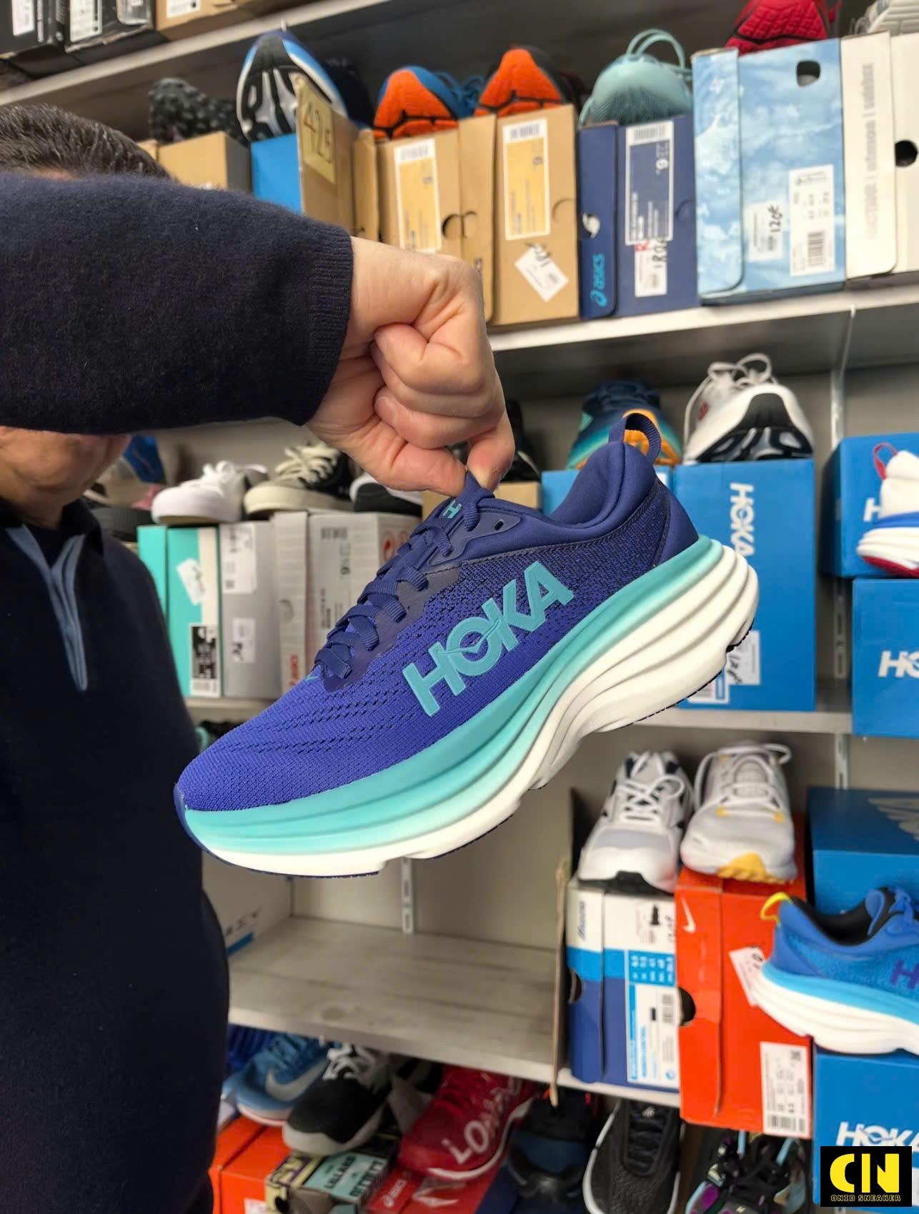 Giày Hoka Bondi 8 Xanh Dương Blue Trắng Xanh Dương Giày Hoka Bondi 8 Xanh Dương Blue Trắng Xanh Dương