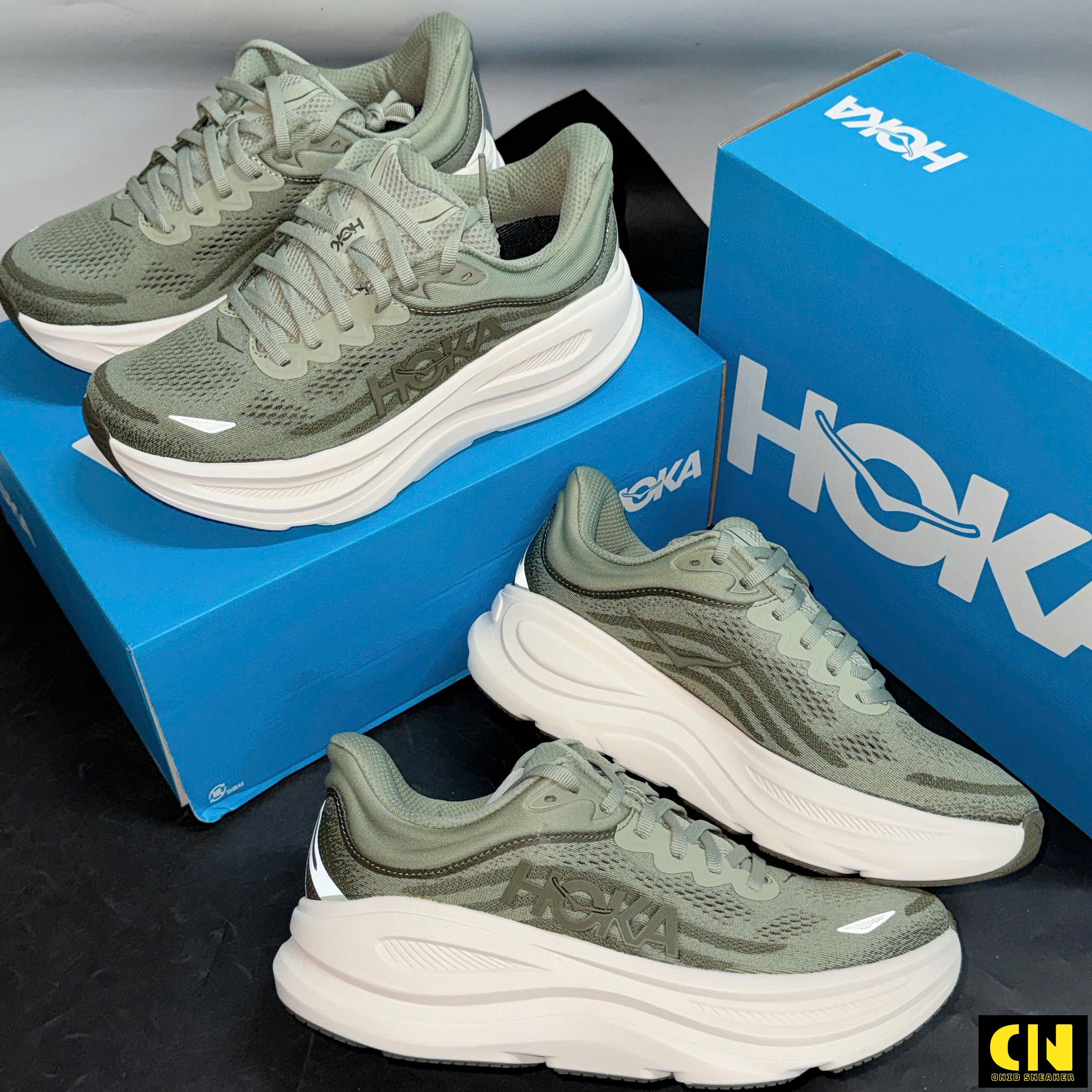Giày Hoka Bondi 9 Sea Moss Eucalyptus Giày Hoka Bondi 9 Sea Moss Eucalyptus