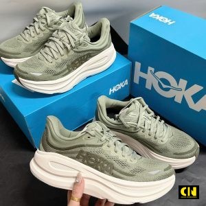 Giay Hoka Bondi 9 Trang Xanh Reu Giày Hoka Bondi 9 Trắng Xanh Rêu