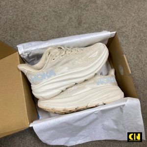 Giày Hoka Clifton 9 Shifting Sand Trắng Kem