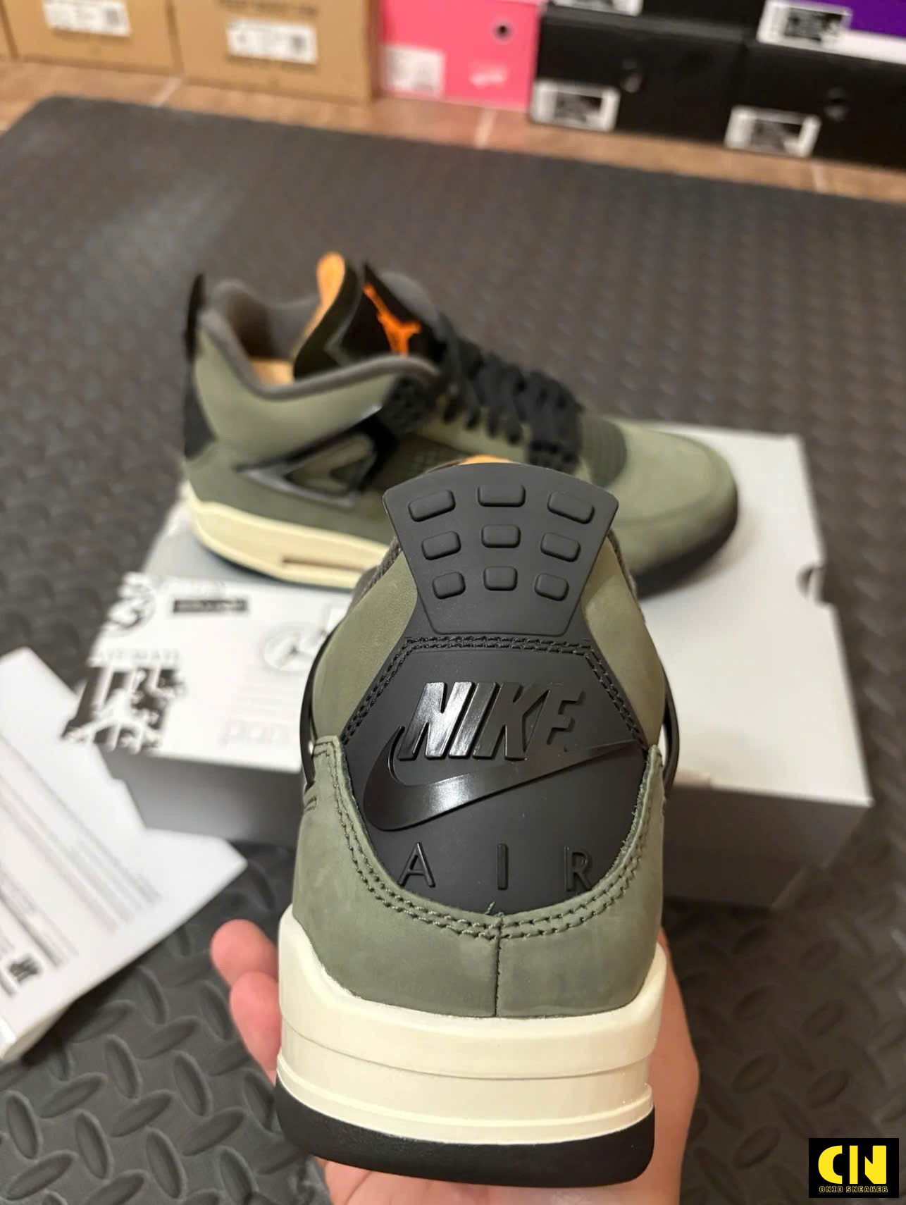 Giày Jd4 Jordan 4 Undefeated Xanh Rêu Cam Đen Giày JD4 Jordan 4 Undefeated Xanh Rêu Cam Đen