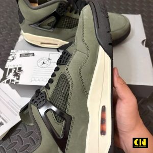 Giay Jordan 4 Retro Sp Undefeated Da Lon Xanh Reu Giày Jordan 4 Retro SP Undefeated Da Lộn Xanh Rêu