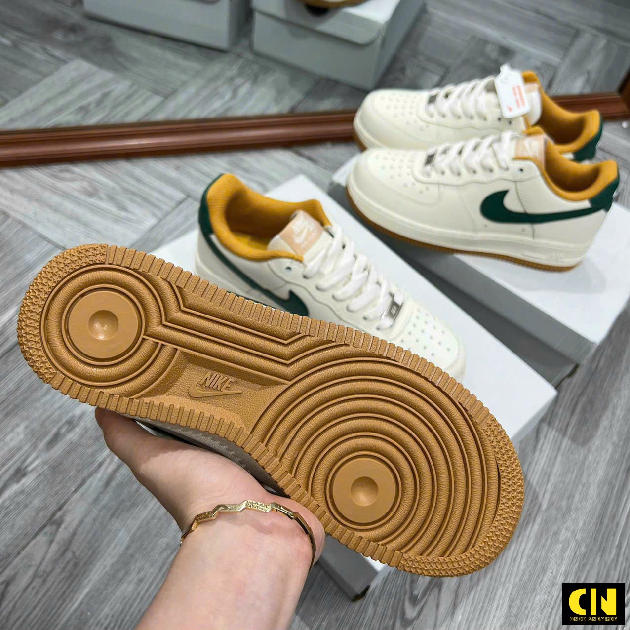 Giày Nike Af1 Cream White Green Gum Giày Nike AF1 Cream White Green Gum