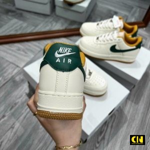 Giay Nike Af1 Low Trang Kem Logo Xanh La Giày Nike AF1 Low Trắng Kem Logo Xanh Lá
