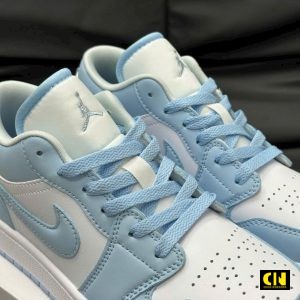 Giay Nike Air Jordan 1 Low Aluminum Trang Xanh Duong Giày Nike Air Jordan 1 Low Aluminum Trắng Xanh Dương