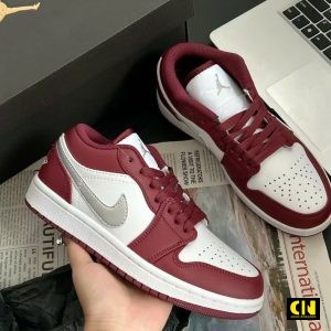 Giay Nike Air Jordan 1 Low White Bordeaux Giày Nike Air Jordan 1 Low White Bordeaux
