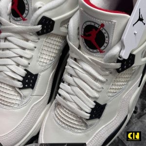 Giay Nike Air Jordan 4 Retro Og Sail Fullbox Trang Xam Giày Nike Air Jordan 4 Retro OG Sail Fullbox Trắng Xám