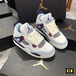 Giay Nike Jd4 Jordan 4 White Blue Da Lon Giày Nike JD4 Jordan 4 White Blue Da Lộn