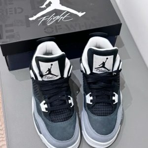 Giay Nike Jordan 4 Fear Den Xam Giày Nike Jordan 4 Fear Đen Xám