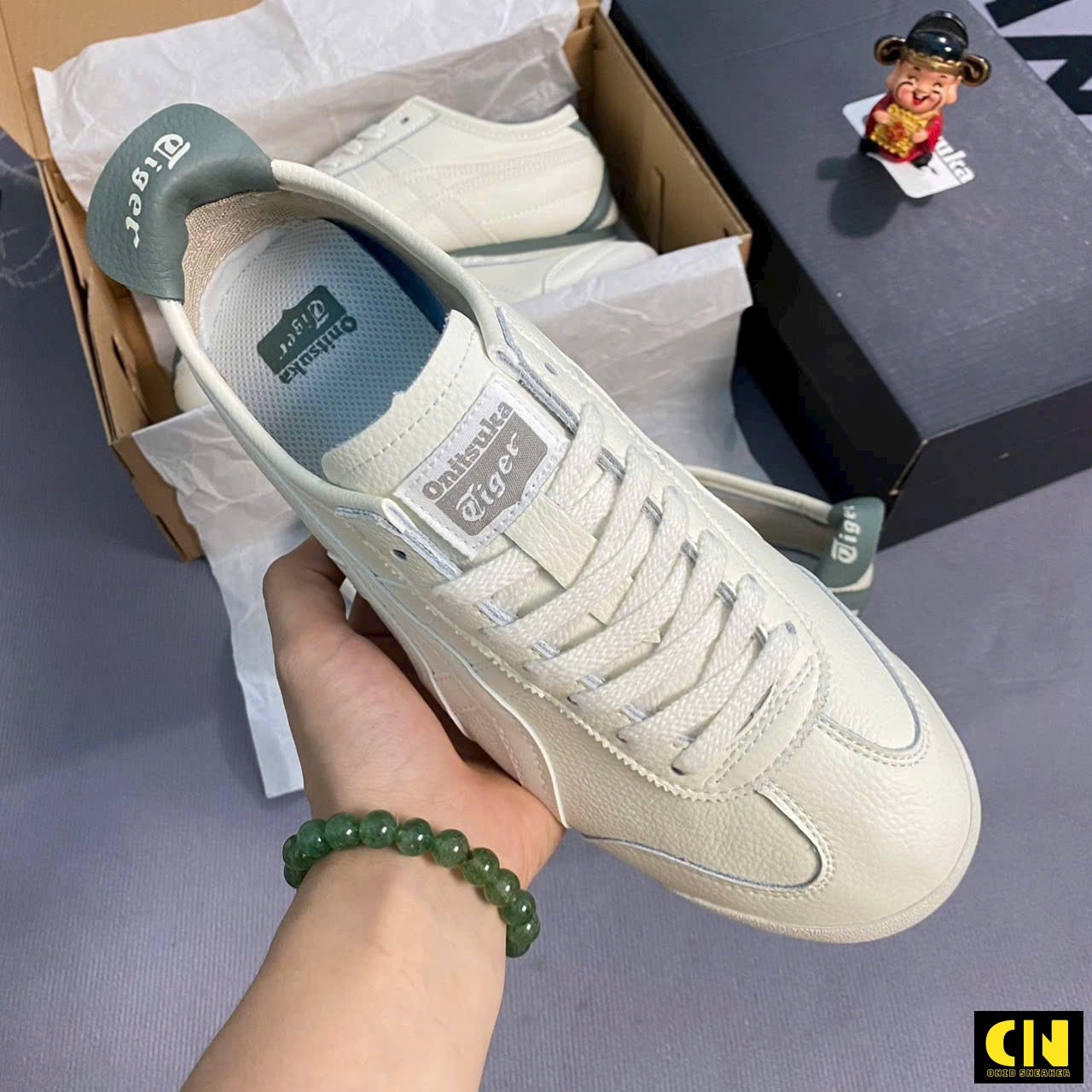 Giày Onitsuka Tiger Mexico 66 Màu Trắng Kem Sọc Xanh Mint Giày Onitsuka Tiger Mexico 66 Màu Trắng Kem Sọc Xanh Mint