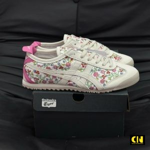 Giay Onitsuka Tiger Nu Mexico 66 Trang Hong Hoa Giày Onitsuka Tiger Nữ Mexico 66 Trắng Hồng Hoa