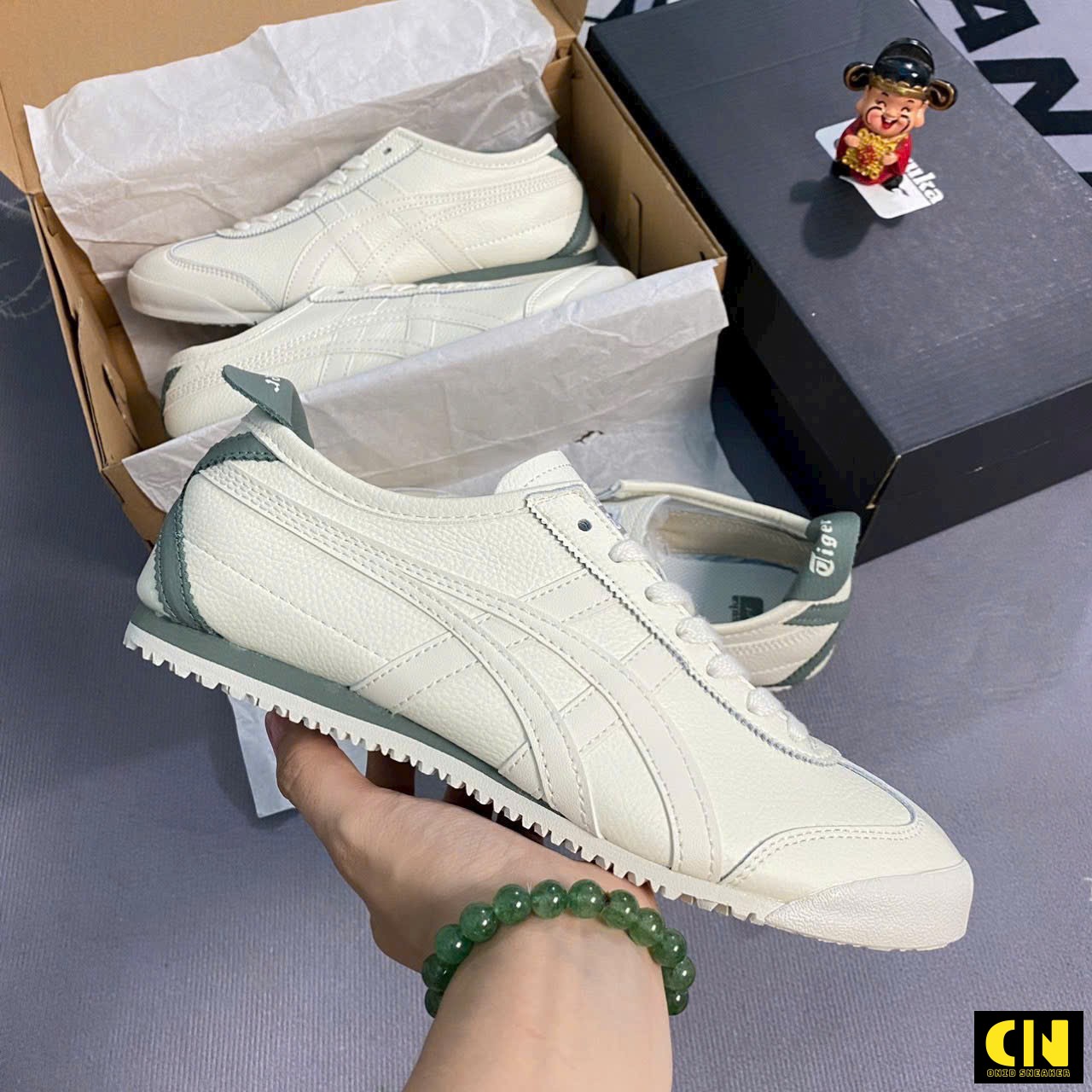 Giày Onitsuka Tiger Unisex Mexico 66 Cream Sage Green Giày Onitsuka Tiger Unisex Mexico 66 Cream Sage Green