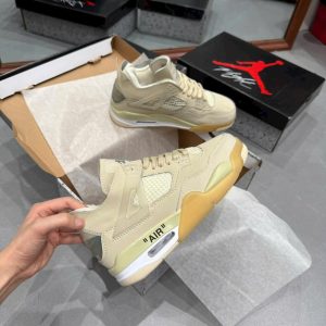 Giay Sneaker Duong Pho Air Jordan 4 Off White Sail Giày Sneaker Đường Phố Air Jordan 4 Off-White Sail