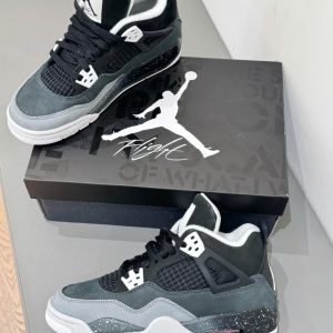 Giay Sneaker Jordan 4 Fear Pack Den Xam Giày Sneaker Jordan 4 Fear Pack Đen Xám