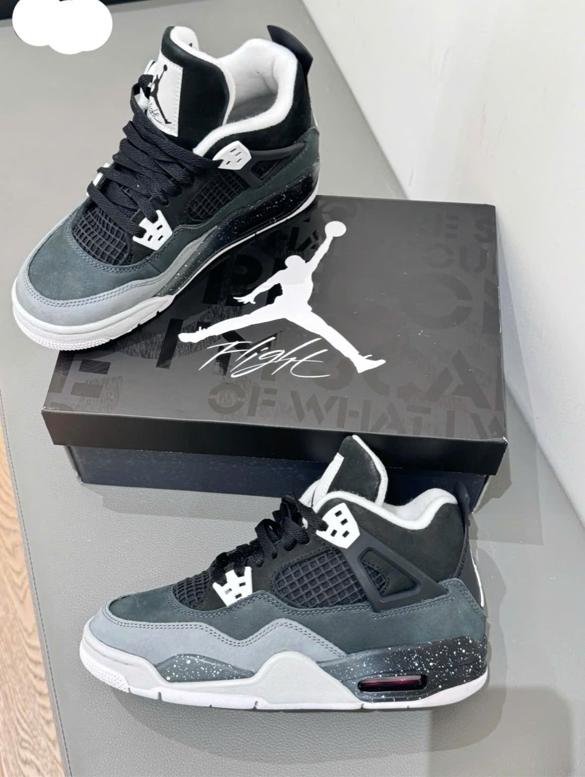 Giày Sneaker Jordan 4 Fear Pack Đen Xám Giày Sneaker Jordan 4 Fear Pack Đen Xám