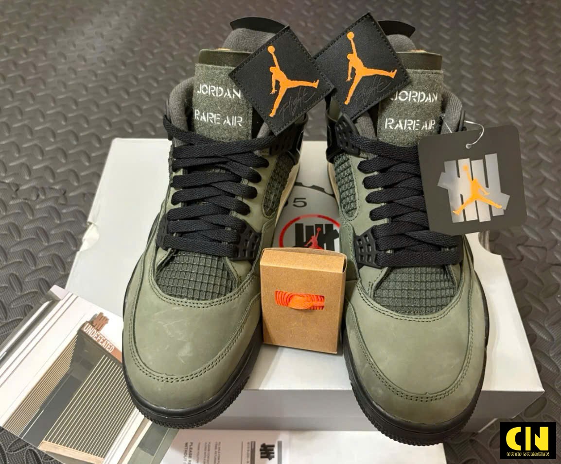 Giày Sneaker Jordan 4 Undefeated Xanh Rêu Đậm Giày Sneaker Jordan 4 Undefeated Xanh Rêu Đậm