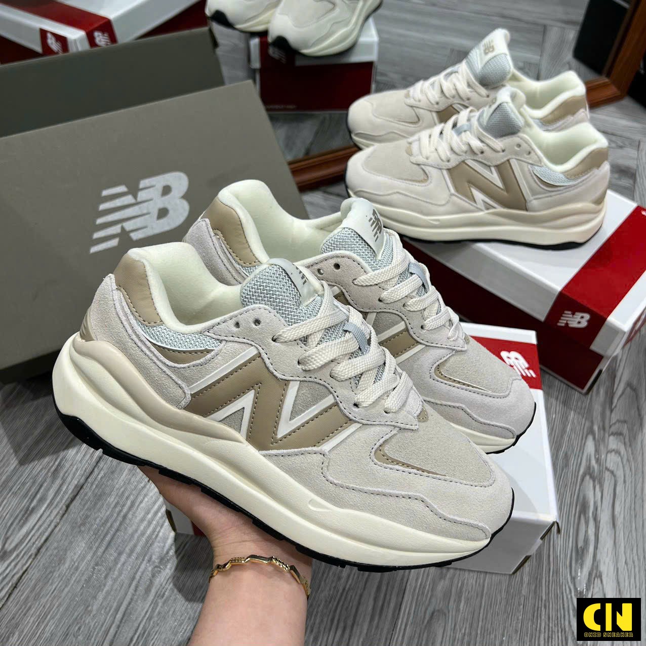 Giày Sneaker Nb 5740 Màu Be Sữa Retro Giày Sneaker NB 5740 Màu Be Sữa Retro