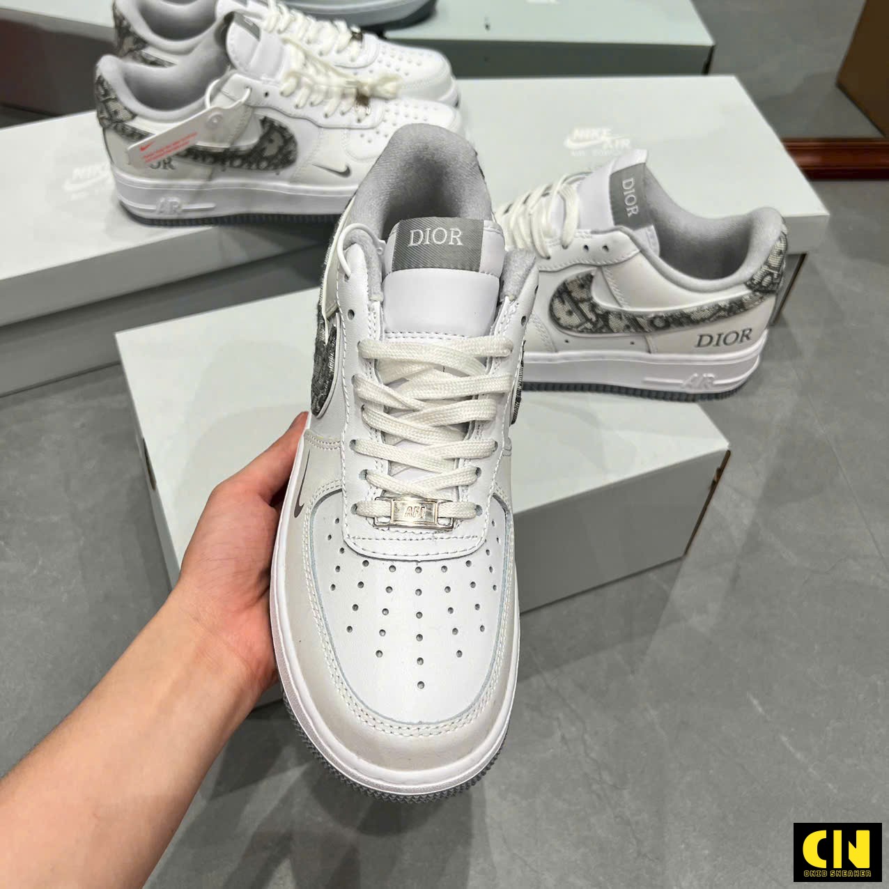 Giày Sneaker Nam Nữ Nike Af1 Dior Denim Họa Tiết Monogram Giày Sneaker Nam Nữ Nike AF1 Dior Denim Họa Tiết Monogram