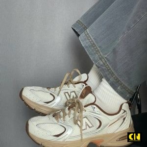 Giay Sneaker New Balance Niko And Trang Nau Kem Giày Sneaker New Balance Niko And Trắng Nâu Kem