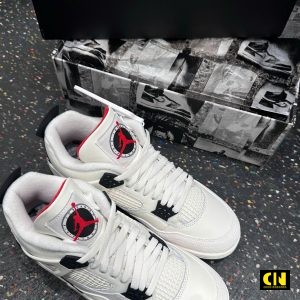 Giay Sneaker Nike Air Jordan 4 Retro Og Sail White Black Giày Sneaker Nike Air Jordan 4 Retro OG Sail White Black
