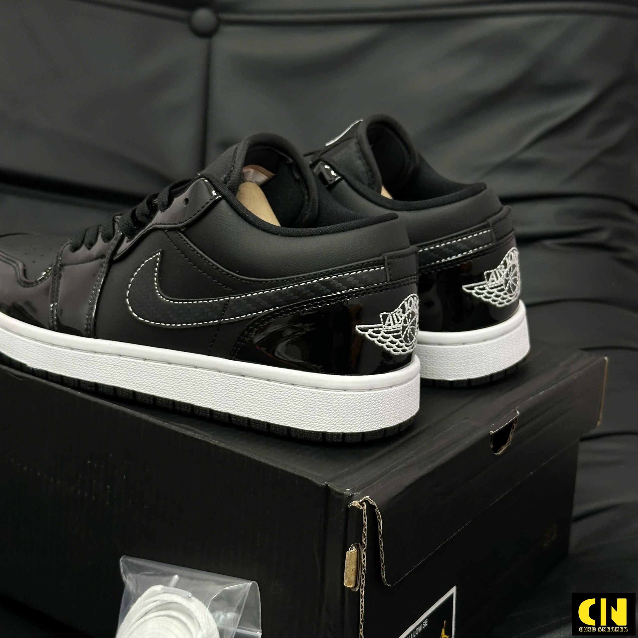 Giày Sneaker Nike Jd1 Low All Star 2021 Đen Da Bóng Giày Sneaker Nike JD1 Low All Star 2021 Đen Da Bóng