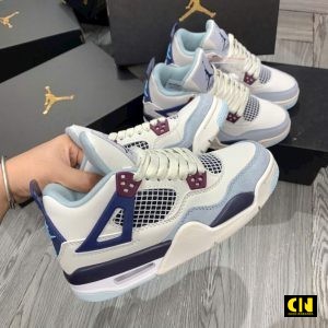 Giay Sneaker Thap Co Jordan 4 Trang Xanh Giày Sneaker Thấp Cổ Jordan 4 Trắng Xanh