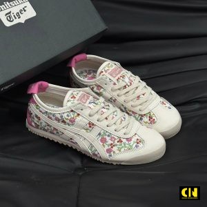 Giay Sneaker Unisex Onitsuka Tiger Mexico 66 Mau Kem Hoa Nhi Pink Giày Sneaker Unisex Onitsuka Tiger Mexico 66 Màu Kem Hoa Nhí Pink