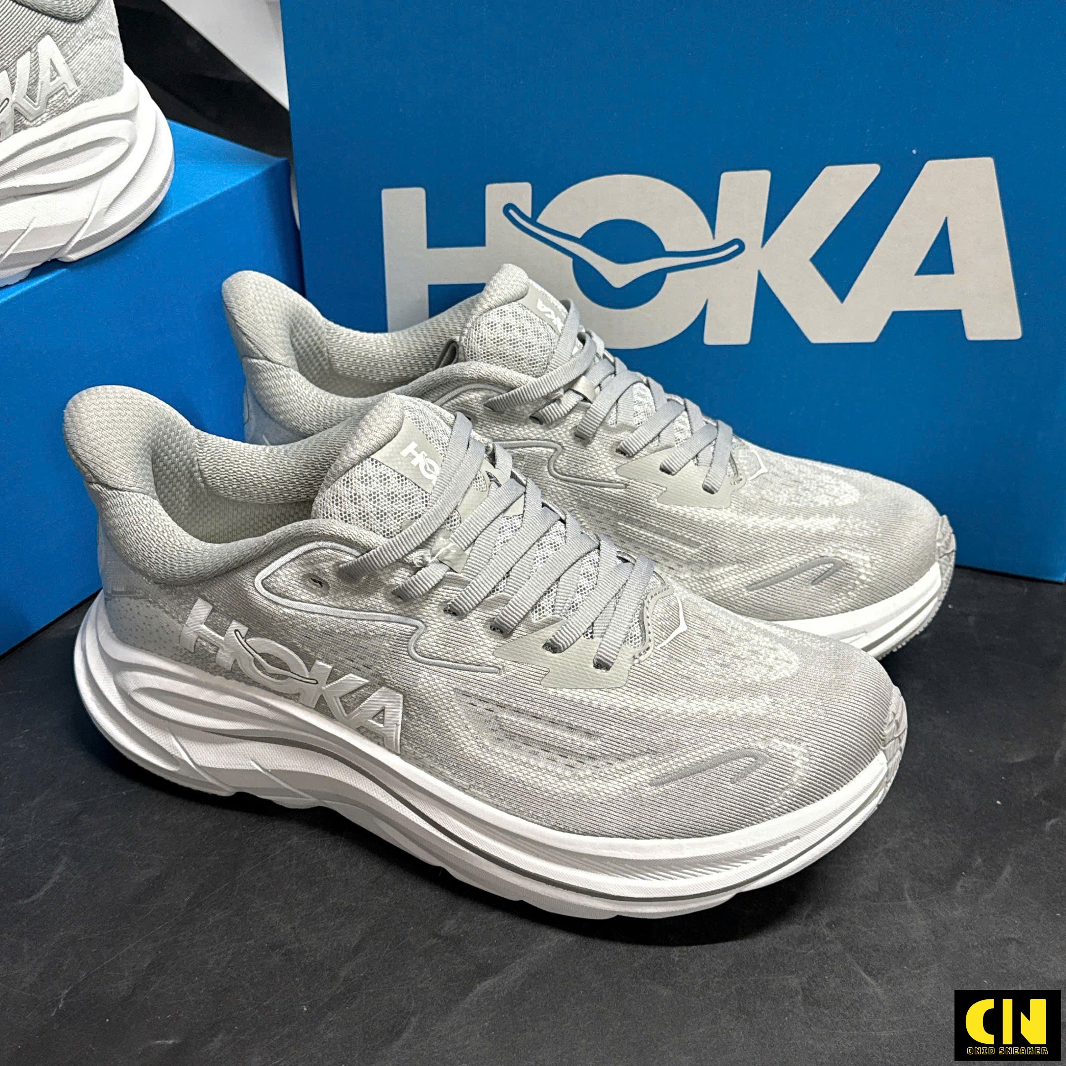 Giày Thể Thao Hoka Clifton 10 Màu Xám Khói Giày Thể Thao HOKA Clifton 10 Màu Xám Khói