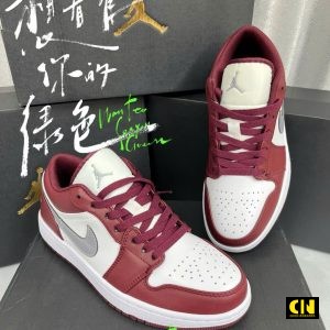 Giay The Thao Jordan 1 Low White Bordeaux Giày Thể Thao Jordan 1 Low White Bordeaux
