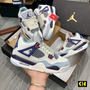 Giay The Thao Jordan 4 Mau Trang Xanh Blue Giày Thể Thao Jordan 4 Màu Trắng Xanh Blue