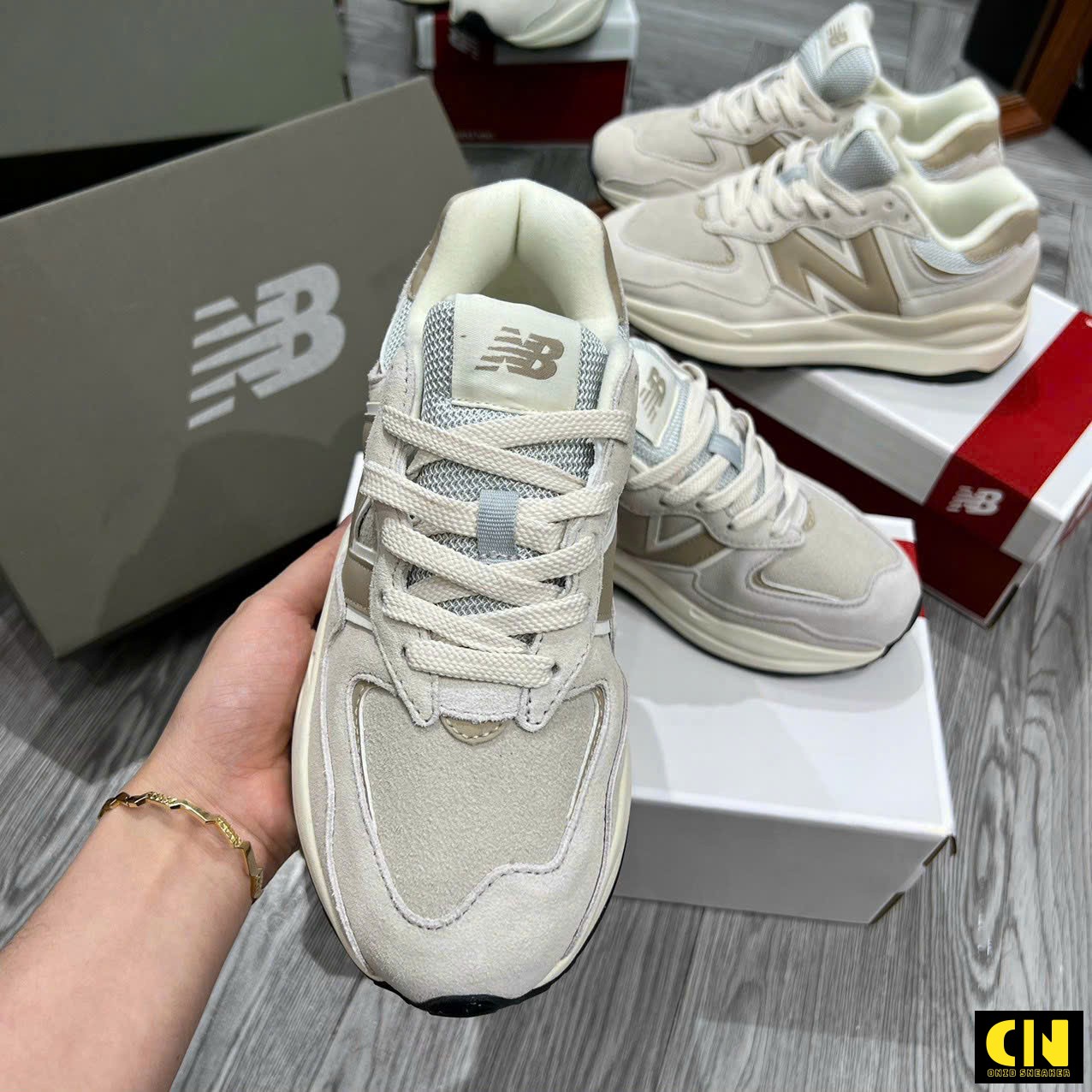 Giày Thể Thao Nb 5740 Màu Nâu Kem Giày Thể Thao NB 5740 Màu Nâu Kem