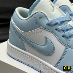 Giay The Thao Nam Nu Nike Jordan 1 Low Aluminum Xanh Trang Giày Thể Thao Nam Nữ Nike Jordan 1 Low Aluminum Xanh Trắng