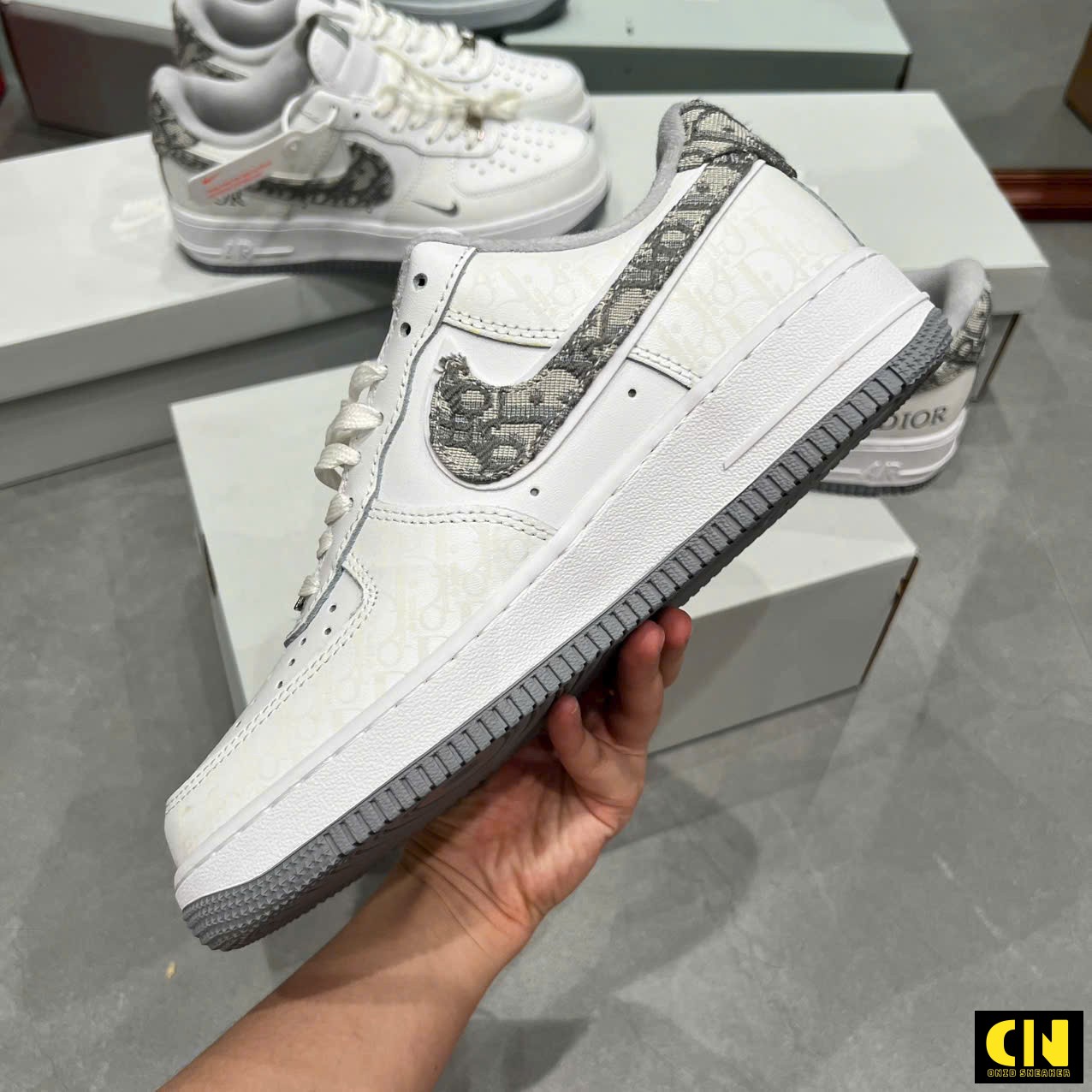 Giày Thể Thao Nike Air Force 1 Dior White Grey Giày Thể Thao Nike Air Force 1 Dior White Grey