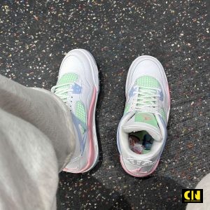 Giay The Thao Nike Jordan 4 Retro Valentines Day White Green Pink Giày Thể Thao Nike Jordan 4 Retro Valentines Day White green Pink
