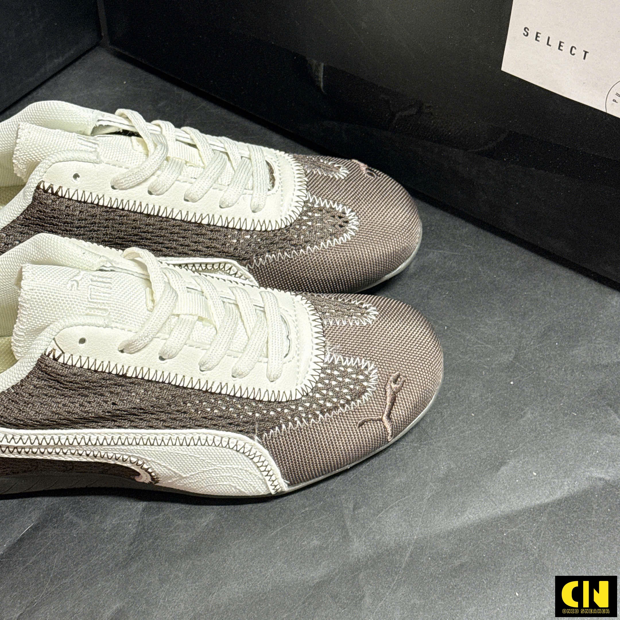 Giày Thể Thao Nữ Cổ Thấp Puma Speedcat Màu Nâu Trắng Kem Giày Thể Thao Nữ Cổ Thấp Puma Speedcat Màu Nâu Trắng Kem